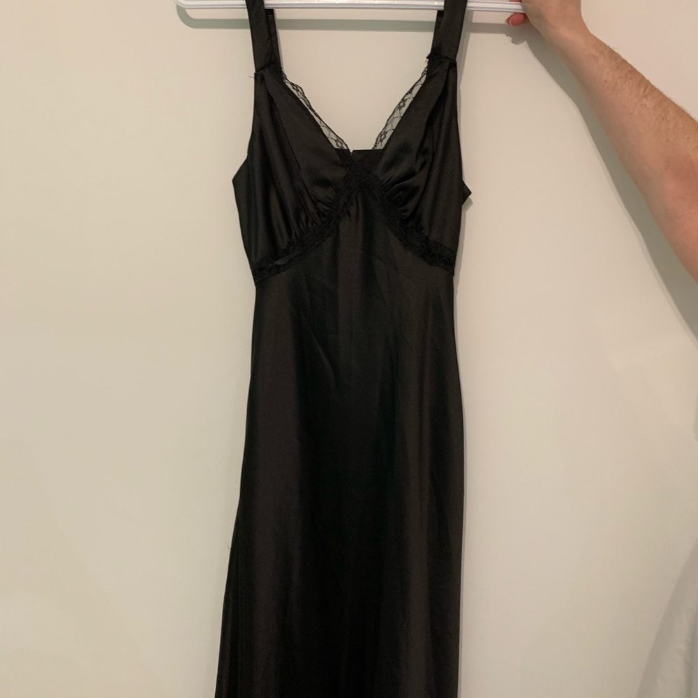 NEVER WORN Envy & Grace Black Silk Midi Dresss